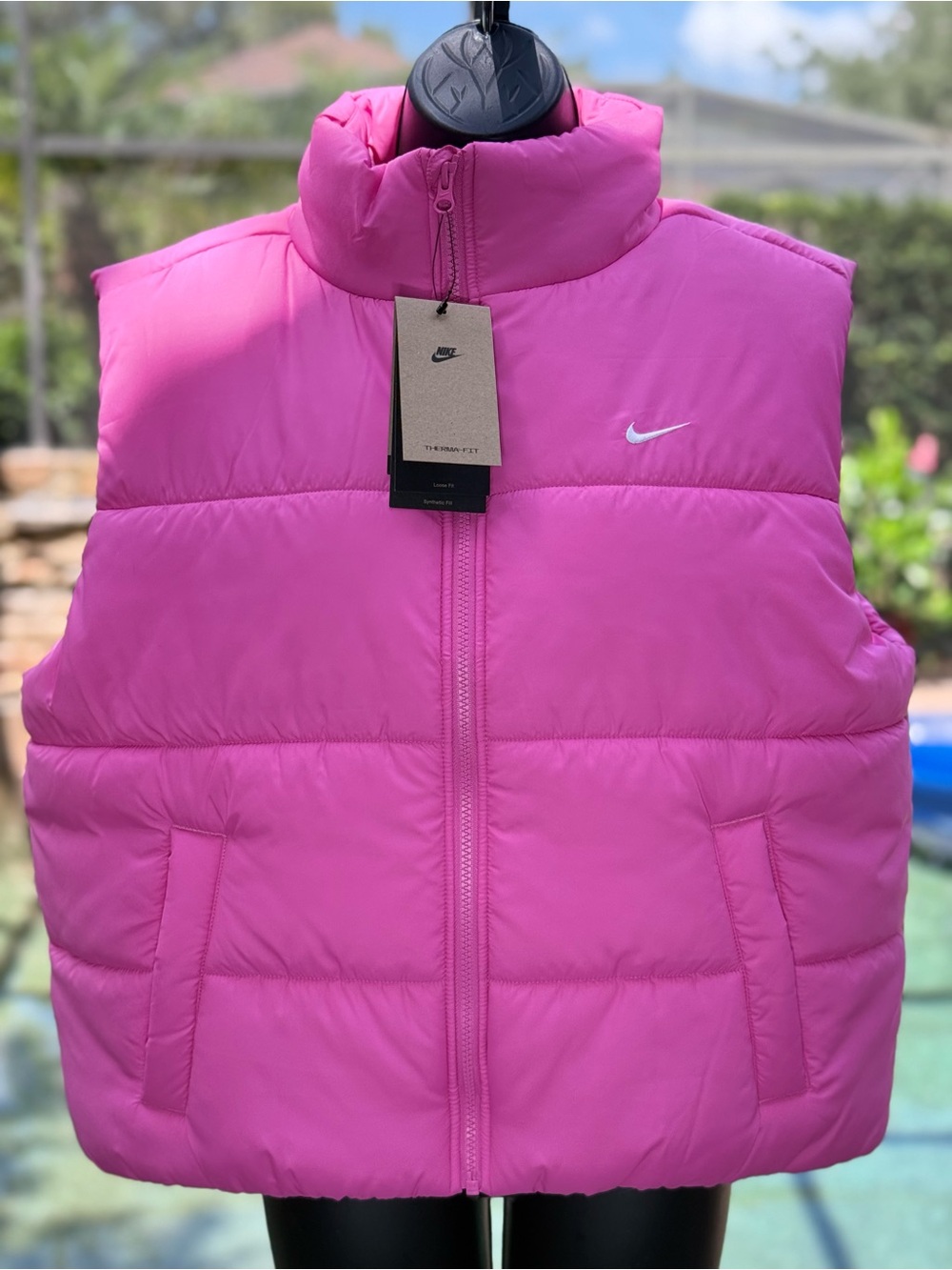 Nike Womens Therma-FIT Puffer Vest Pink FZ5922-675 Loose Fit Size M